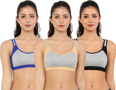 zoxen Non Padded Bra Women Sports Non Padded Bra(Multicolor)