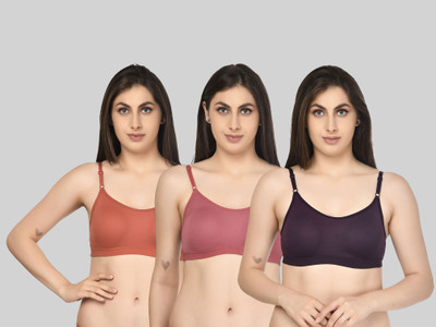 ASHMIRAS Women Sports Non Padded Bra(Orange, Pink, Purple)