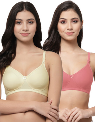 COLLEGE GIRL CG1301 Women T-Shirt Non Padded Bra(Beige, Red)