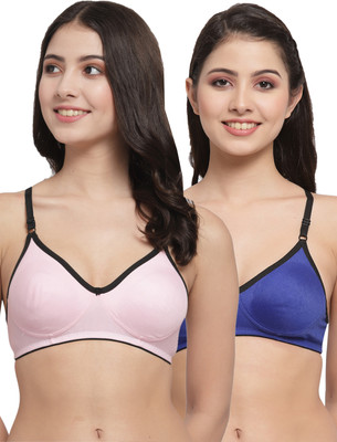 Docare M2Mino Women T-Shirt Non Padded Bra(Pink, Dark Blue)