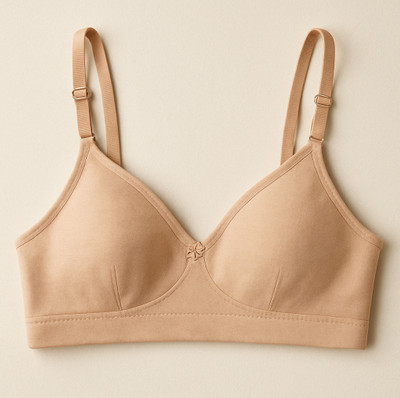 HETIERS Chic Women T-Shirt Non Padded Bra(Beige)