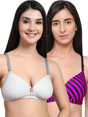 Erican ERPAD Women T-Shirt Lightly Padded Bra(Multicolor)