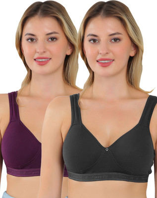 FigureFit women brav Women Sports Lightly Padded Bra(Purple, Black)