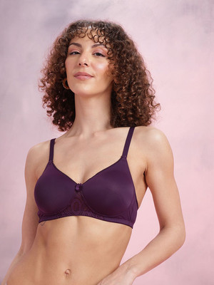 Dressberry Women T-Shirt Non Padded Bra(Purple)
