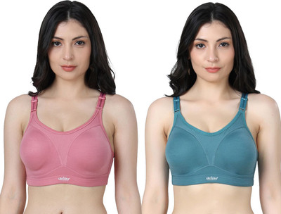 Ladyland Women Everyday Non Padded Bra(Orange, Blue)