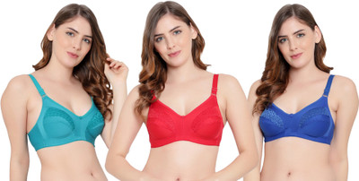 KYODO Women Everyday Non Padded Bra(Dark Green, Red, Blue)