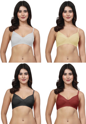 LILY manoop Women Everyday Non Padded Bra(Beige, White, Maroon, Black)