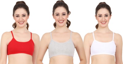 Ziemao Multi straps full coverage removable padded sports cage bra for women Women Cage Bra Lightly Padded Bra(Red, Grey, White)
