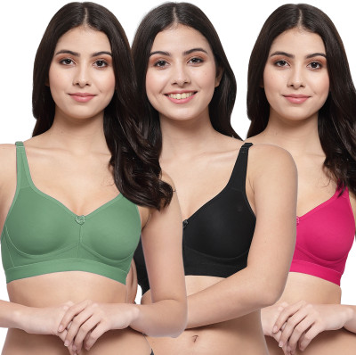 COLLEGE GIRL Women Minimizer Lightly Padded Bra(Green, Black, Pink)