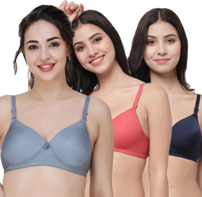COLLEGE GIRL CGPAD1200 Women Sports Lightly Padded Bra(Grey, Red, Blue)