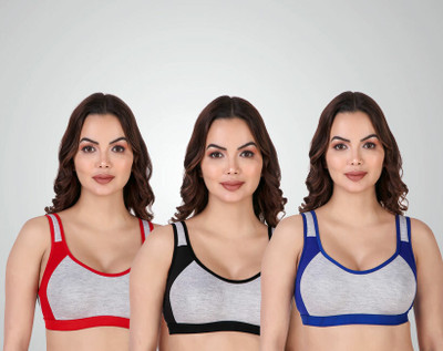 ASHMIRAS SPORTS BRA Women Sports Non Padded Bra(Multicolor)
