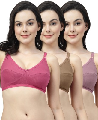 Shyam Sons FLAIR P1017 Women Everyday Non Padded Bra(Pink, Brown, Purple)