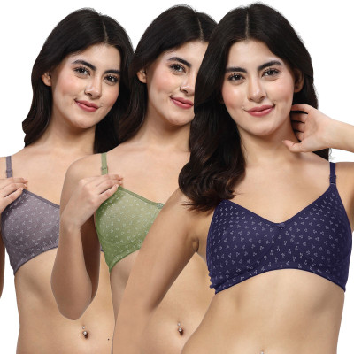 LILY itidaMino Women T-Shirt Non Padded Bra(Dark Blue, Green, Grey)