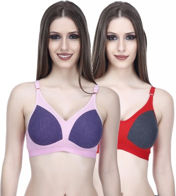 elina Seamless Fit Bra for Women Women Full Coverage Non Padded Bra(Multicolor)