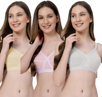LILY C8811 Women Minimizer Non Padded Bra(Beige, Pink, White)