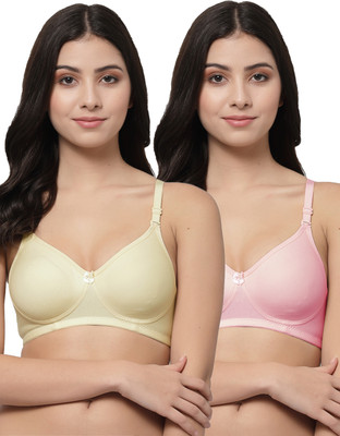 COLLEGE GIRL CG1301 Women T-Shirt Non Padded Bra(Beige, Pink)