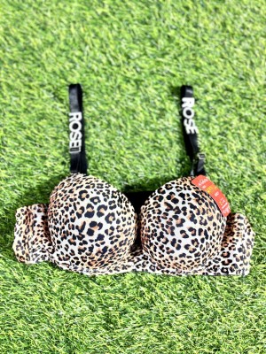 ONLINIA Double padded Heavy push up bra white Combine leopard Print Women Push-up Heavily Padded Bra(Yellow, Black)