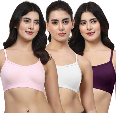 LILY 3321Mino Women Sports Non Padded Bra(Pink, White, Purple)