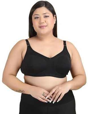 map deal Tshirt Bra Regular and Plus Sizes Bra for Women Girl Everyday Cotton Hosiery Bra Women Everyday Non Padded Bra(Black)