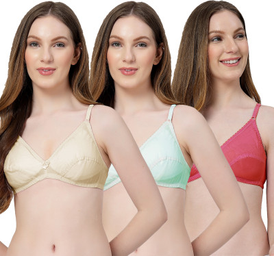 LILY anwahb Women Everyday Non Padded Bra(Beige, Green, Maroon)