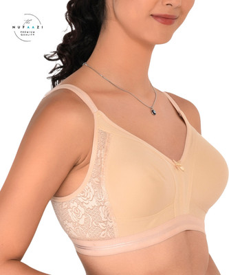 Nufaazi Bra for Women and Girls, Full Coverage Fancy Non Padded Bra Women Full Coverage Non Padded Bra(Beige)