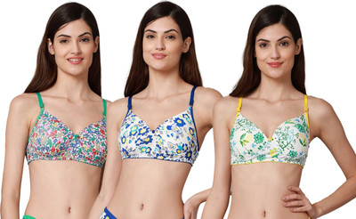 aamarsh Women Minimizer Lightly Padded Bra(Green, Blue, Yellow)