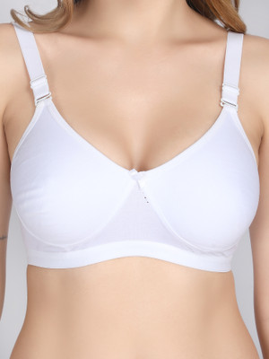 Danny Fashion Pack of 2 Girls Stretchable Cotton sports non padded seamless sports gym bra Women Everyday Non Padded Bra(White)