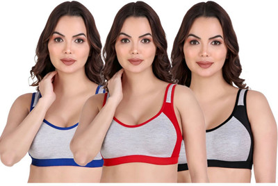 Wonkey Combo Sport Bra Multicolor Women Sports Non Padded Bra(Multicolor)