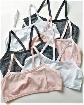 MEEMBOOLI Pack of 6 Girls Training/Beginners Non Padded Bra (Multicolor) Girls Training/Beginners Non Padded Bra(Multicolor)