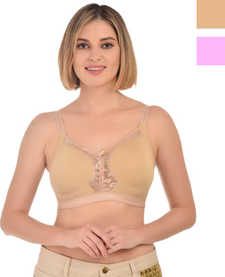 Komal Beauty Kareena women bra Women T-Shirt Non Padded Bra(Beige, Pink)