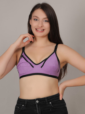 Fabme BR_214 Women Maternity/Nursing Non Padded Bra(Purple)