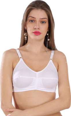 RAJORAMART Women Full Coverage Non Padded Bra Cotton Comfort Daily Wear Lingerie for Women Women Full Coverage Non Padded Bra(White)