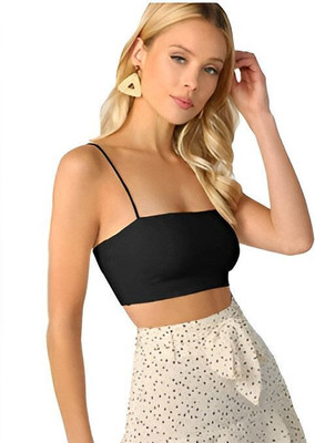 Bestmoon Women Cami Bra Lightly Padded Bra (Black) Women Cami Bra Lightly Padded Bra(Black)