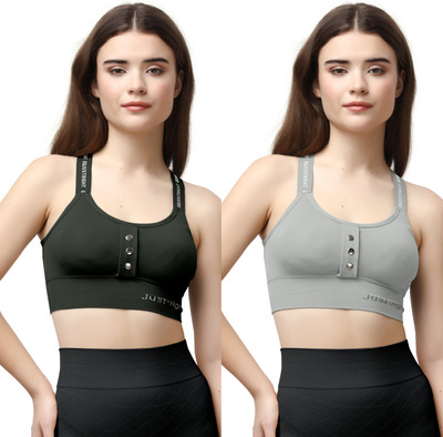 NAGARVEL CREATION cross-blk-grey-02-30 Women Everyday Lightly Padded Bra(Black)