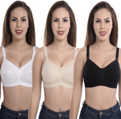 BeautyAid. Women Everyday Non Padded Bra(White, Beige, Black)