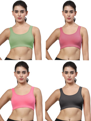 LILY stropsyttak Women Sports Non Padded Bra(Pink, Green, Black, Red)