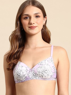 Mast & Harbour Mast & Harbour Floral Full Coverage Lightly Padded T-shirt Bra Women T-Shirt Lightly Padded Bra(Purple)