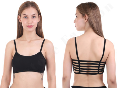 Restore Fashion 071 Women Bralette Lightly Padded Bra(Black)