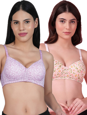 Shyam Sons FLAIR Polypad Women T-Shirt Lightly Padded Bra(Multicolor)
