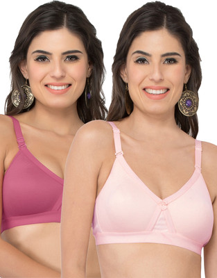 COLLEGE GIRL CG1304 Women Minimizer Lightly Padded Bra(Pink, Purple)