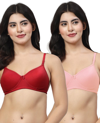 LILY maofcigam Women Full Coverage Heavily Padded Bra(Maroon, Pink)