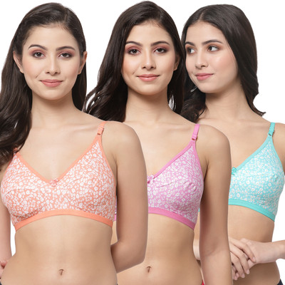 Docare Comfy Women Minimizer Non Padded Bra(Pink, Orange, Green)
