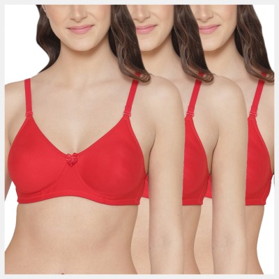 TWEENS Tweens Non Padded Cotton Rich Concealer T-Shirt Bra Women T-Shirt Non Padded Bra(Red)