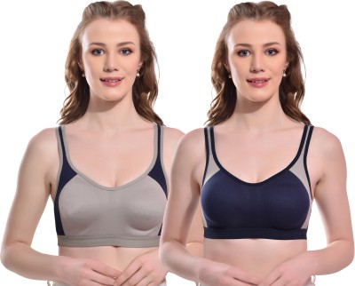 Viral Girl NA Women Everyday Non Padded Bra(Grey, Blue)