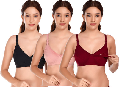 ZerrinLibaas Women Maternity/Nursing Non Padded Bra(Multicolor)