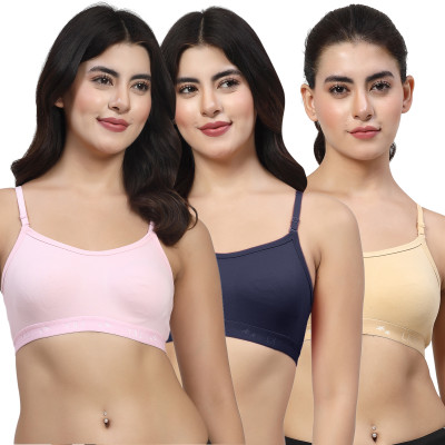 LILY 3321 Women Sports Non Padded Bra(Pink, Blue, Brown)