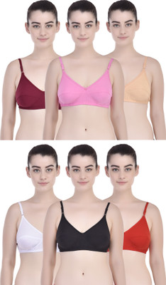 Zivosis Women Full Coverage Non Padded Bra(Red, White, Pink, Maroon, Gold, Black)