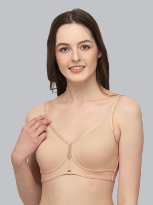 SOIE Woman's Full Coverage Minimizer Non-Padded Non-Wired Bra Women Everyday Non Padded Bra(Beige)