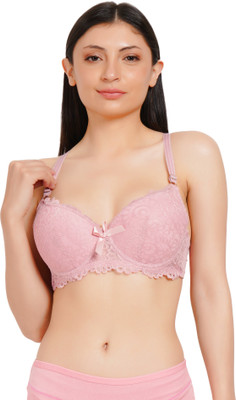 Ksvry Ksvry Women's Full Cup/ Demi Wired Gentle Push Up Bra Women Push-up Lightly Padded Bra(Pink)