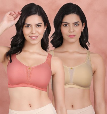 taabu Women Minimizer Lightly Padded Bra(Pink, Beige)